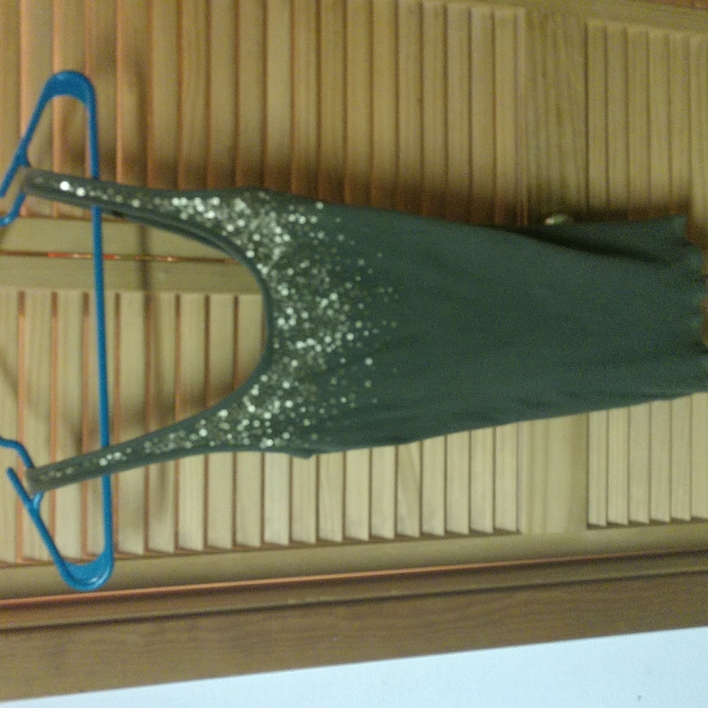 Victoria's Secret-VS Tee Shop Brand Olive Green Tank With Gold Sequins-NWOT